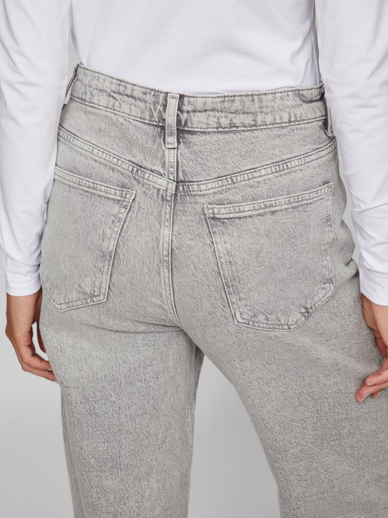 Vikelly Jaf Hw Straight Jeans - Grey Denim