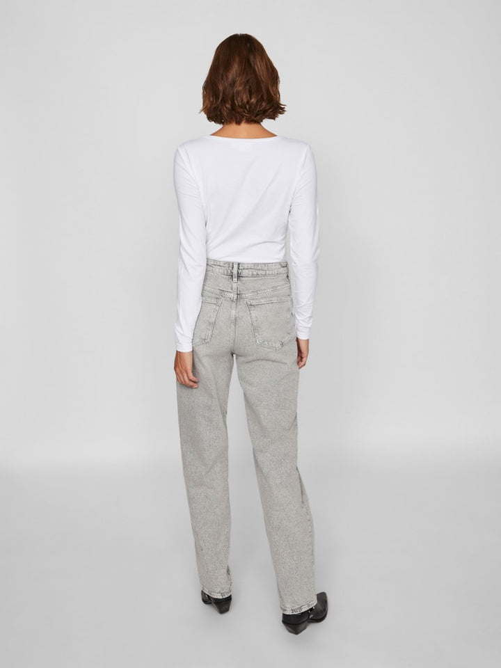 Vikelly Jaf Hw Straight Jeans - Grey Denim