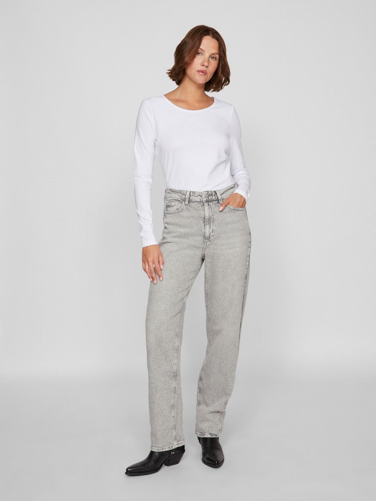 Vikelly Jaf Hw Straight Jeans - Grey Denim