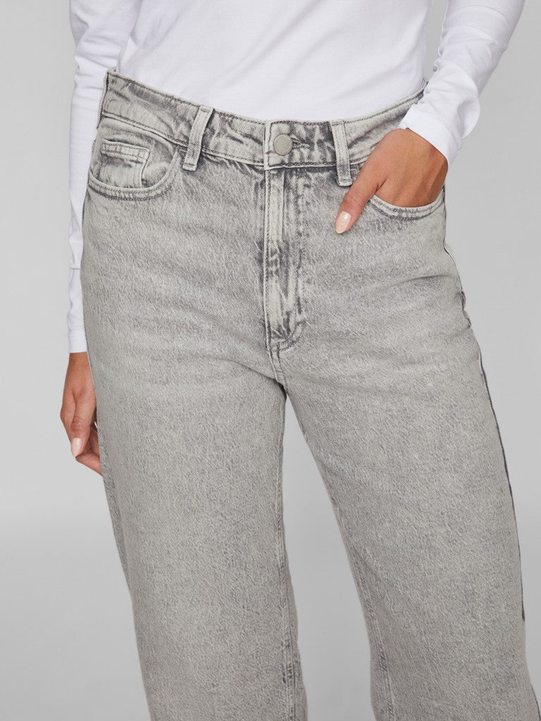 Vikelly Jaf Hw Straight Jeans - Grey Denim