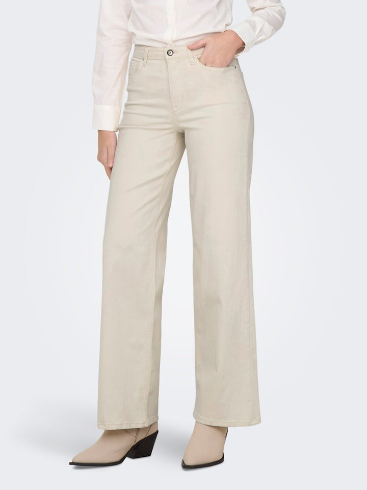Onlmadison Blush Hw Wide Dnm Cro No - Ecru