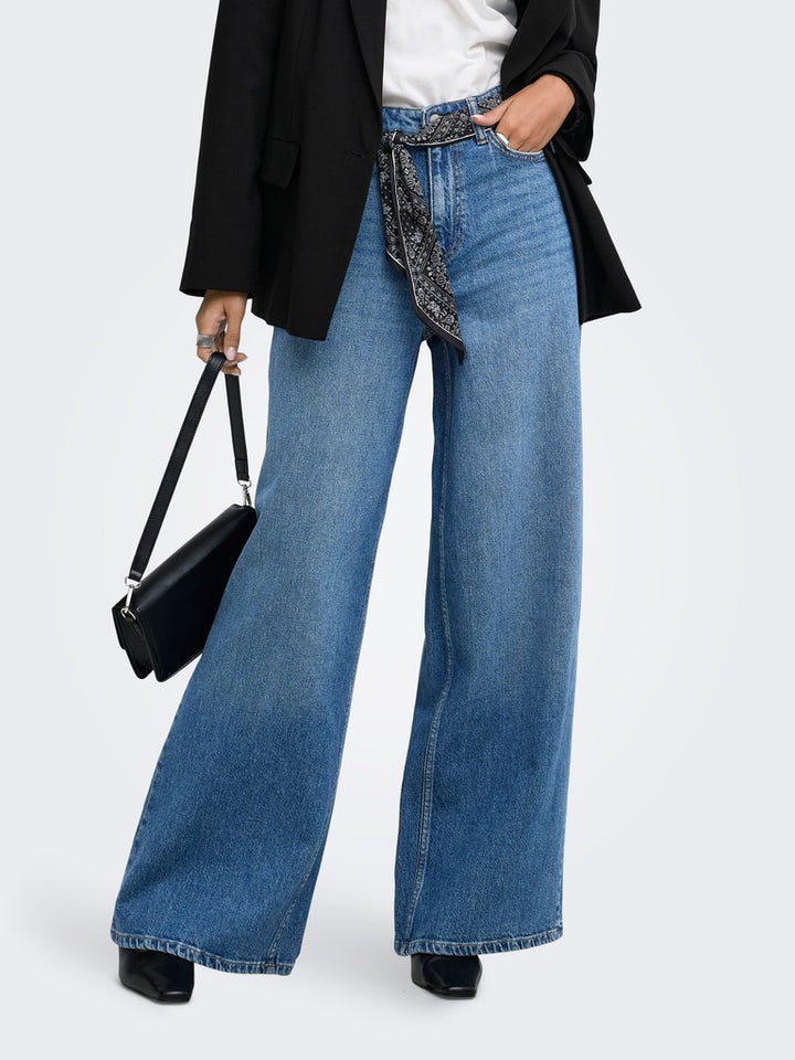 Jdyvera Hw X-wid Scarf Jeans Mb Dnm - Blue Denim