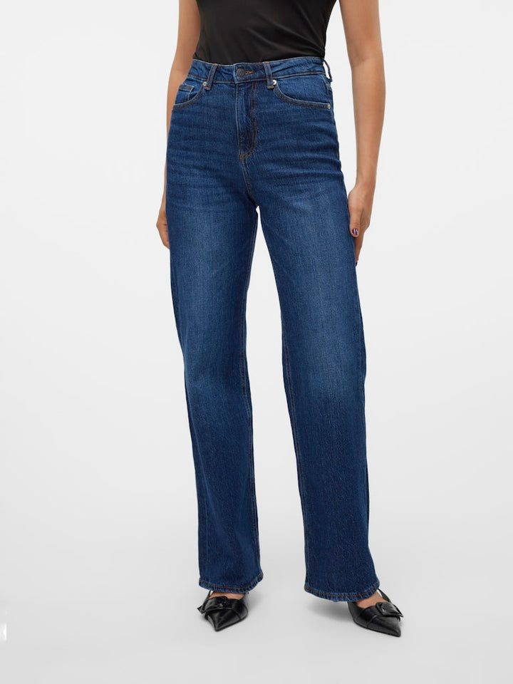 Vmtessa Hr Wide Jeans Ra393 Ga - Blue Denim