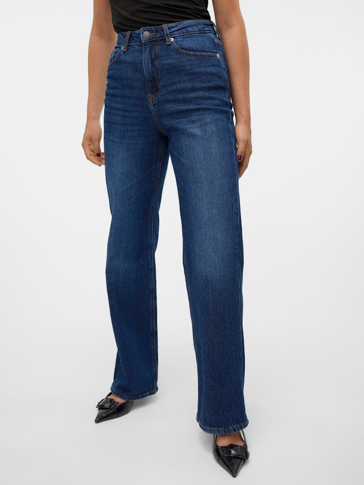 Vmtessa Hr Wide Jeans Ra393 Ga - Blue Denim