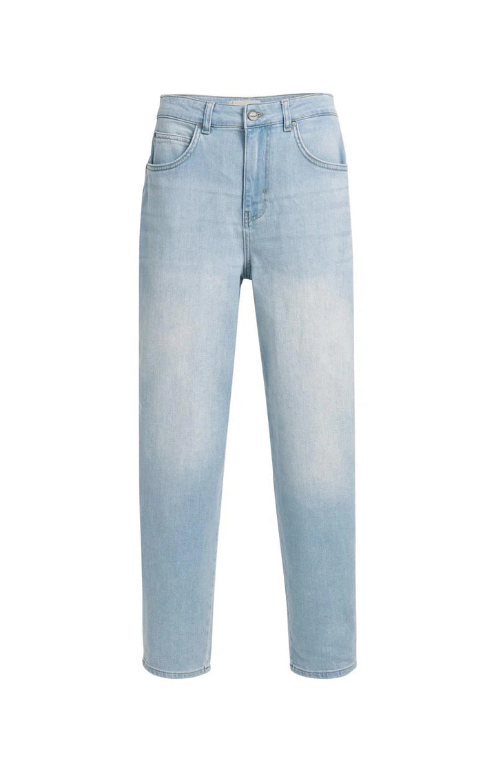 Barrel Jeans Met Wassing - Blue Denim