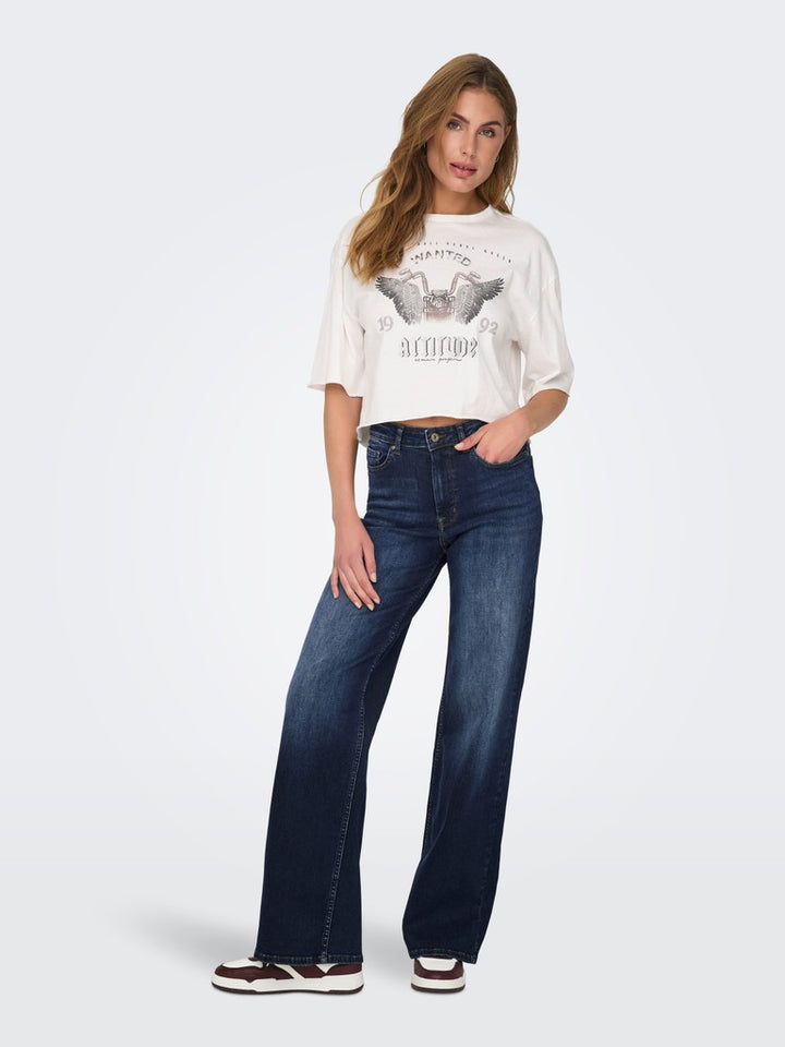 Onlmadison Blush Hw Wide Dnm Rea081 - Blue Denim