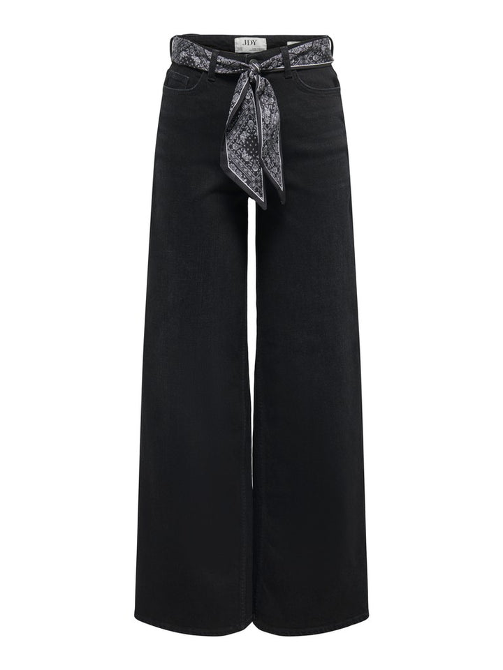 Jdyvera Hw X-wid Scarf Jeans Blk Dnm - Black Denim