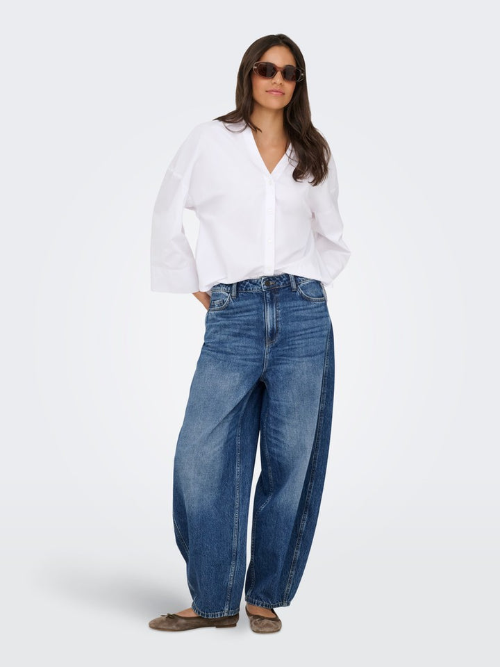 Jdysusie Mw Barrel Mb Jeans Dnm Noos - Blue Denim