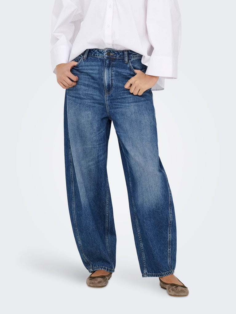 Jdysusie Mw Barrel Mb Jeans Dnm Noos - Blue Denim
