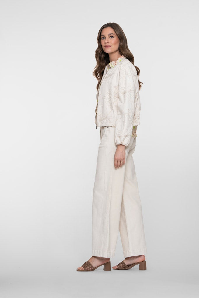 Jeans Wide Linen Mix - Ecru