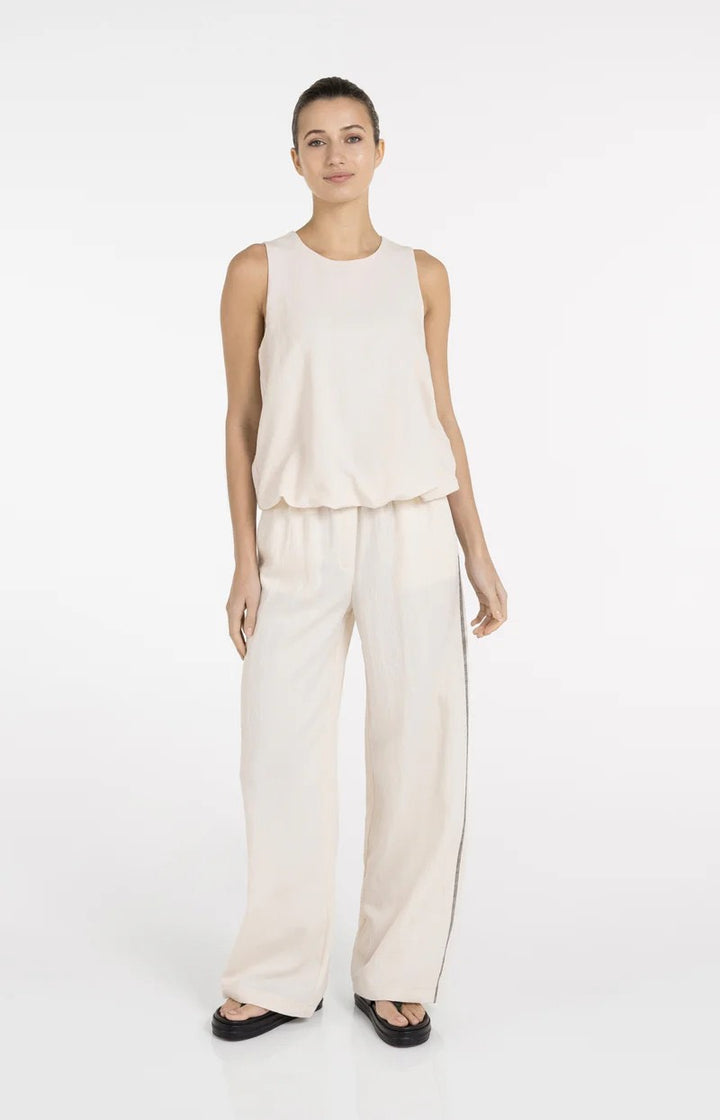 Woven Wide Leg Trousers - L32 - Ecru