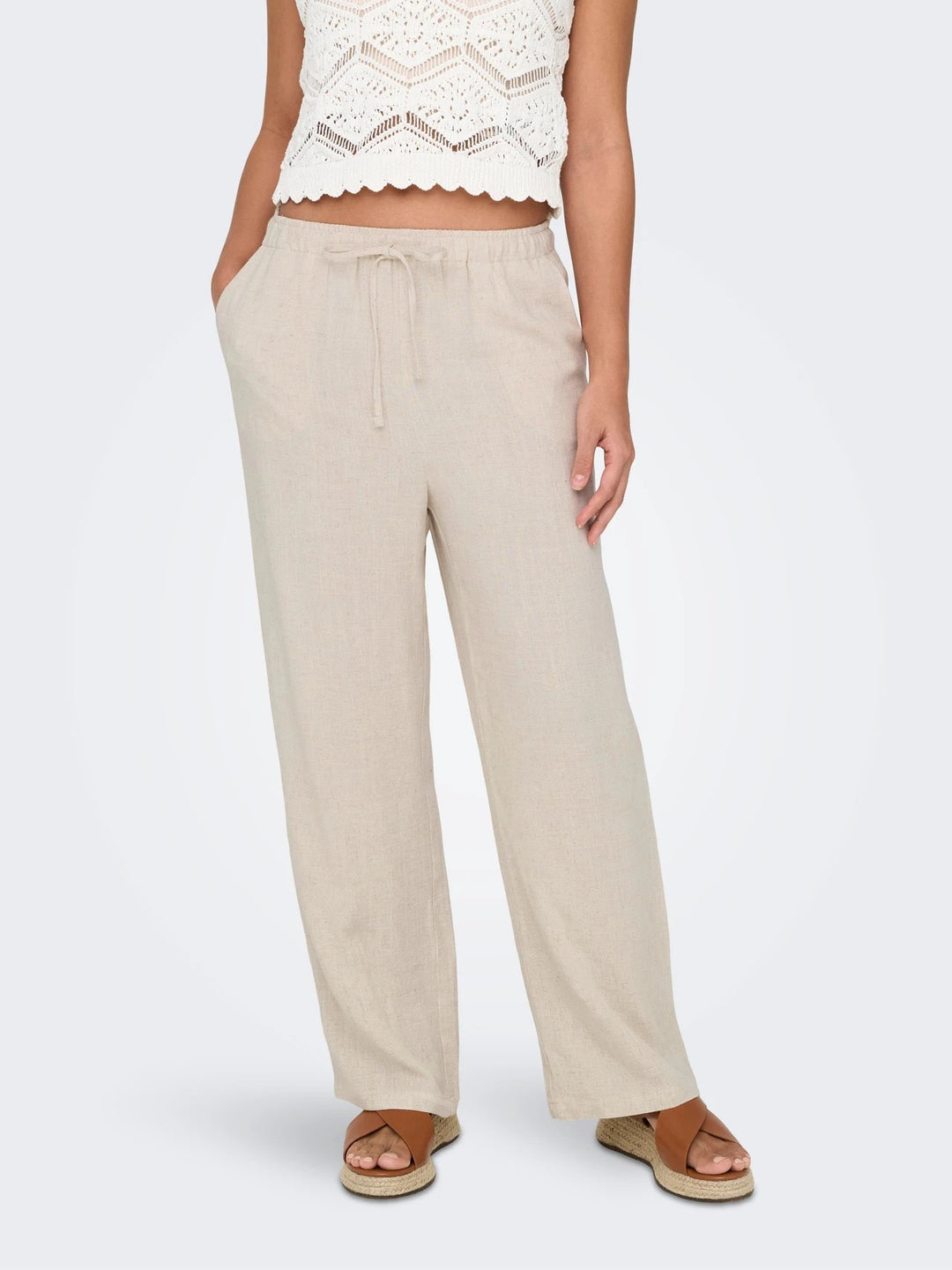 Onlsiesta Mw Pull-up Linen Bl Pnt N - Beige