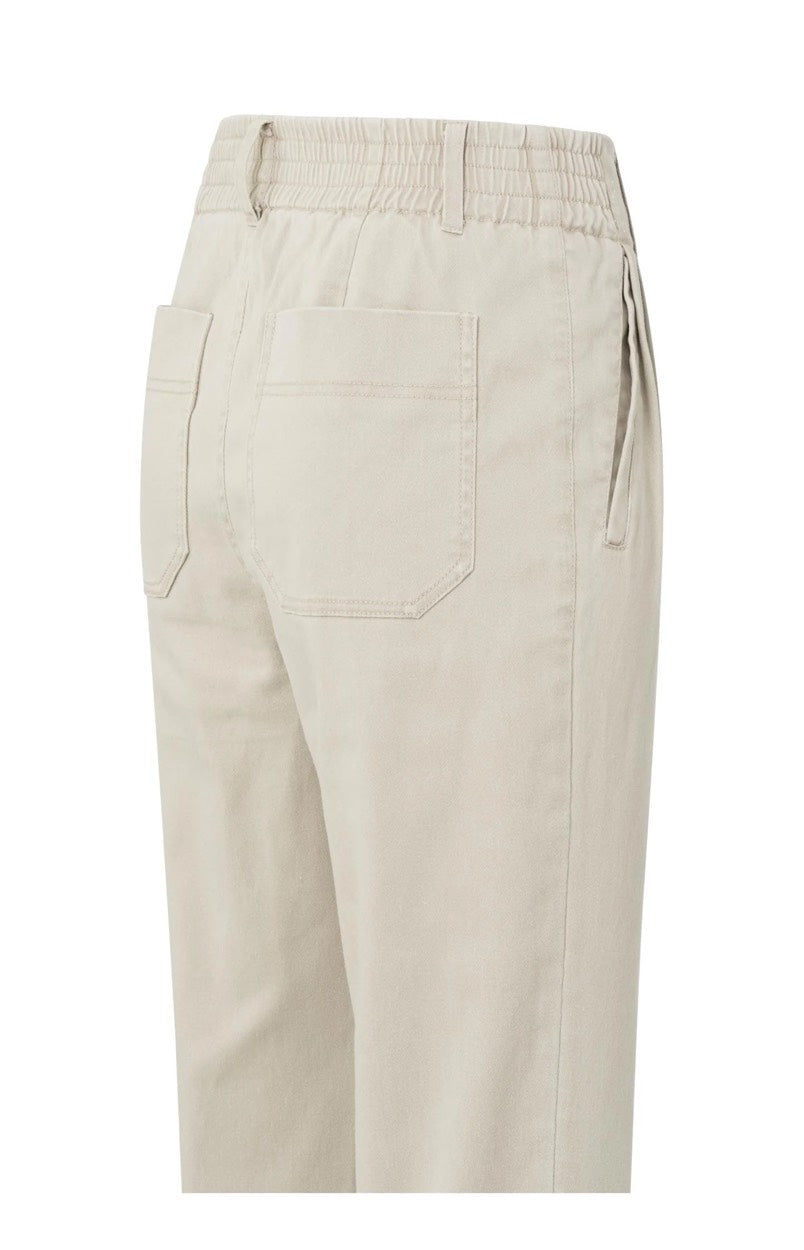 Woven Loose Fit Trousers With - Beige