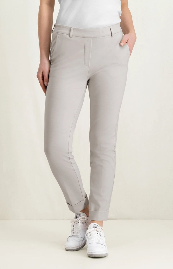 Jersey Tailored Trousers With - Beige