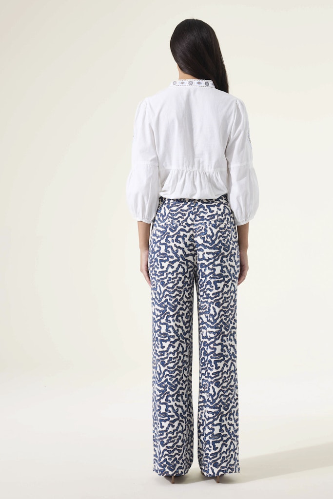 Lange Broek Aop - Ecru Dessin