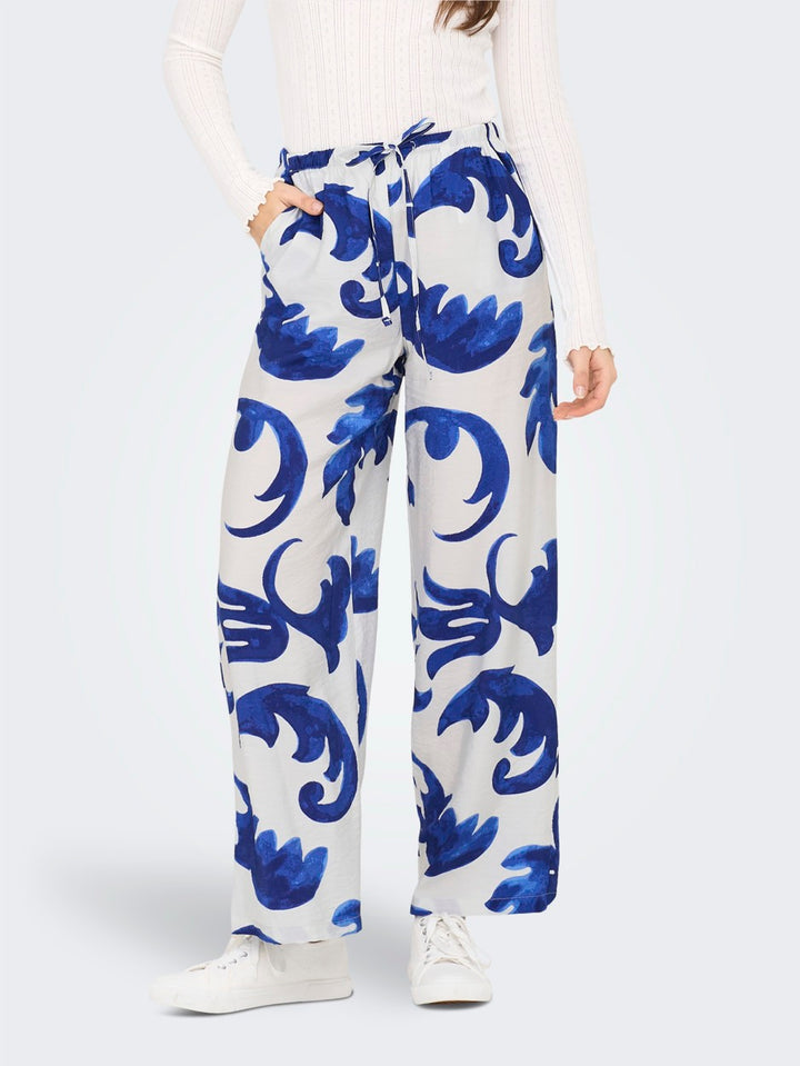 Jdymay Life Mw Wide Pant Wvn - Ecru Dessin