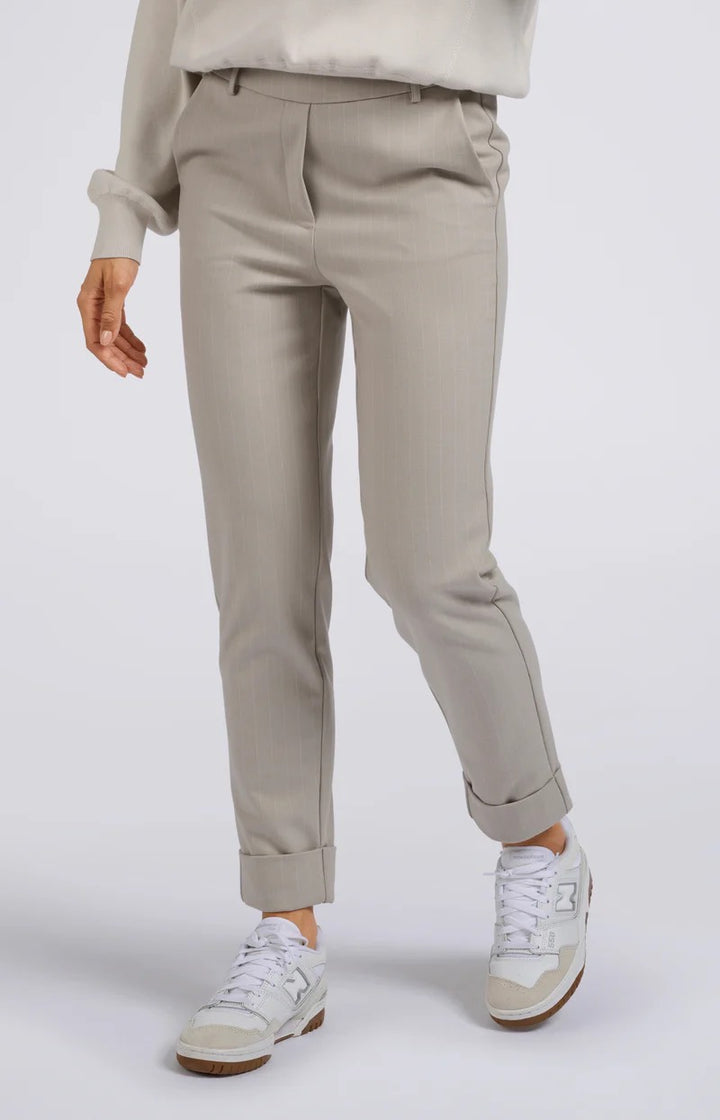 Soft Pinstripe Pantalon With S - Ecru Dessin