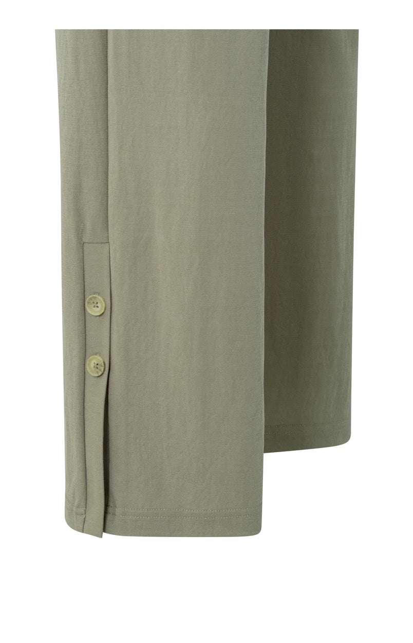 Jersey Wide Leg Trousers With - Army