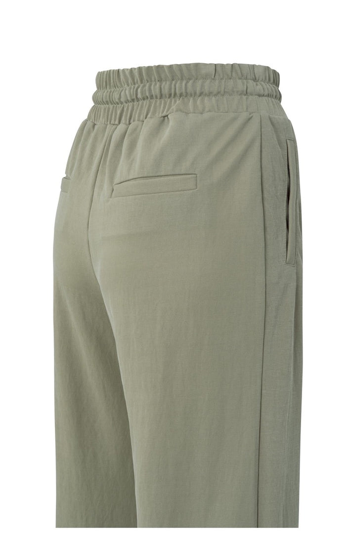 Jersey Wide Leg Trousers With - Army