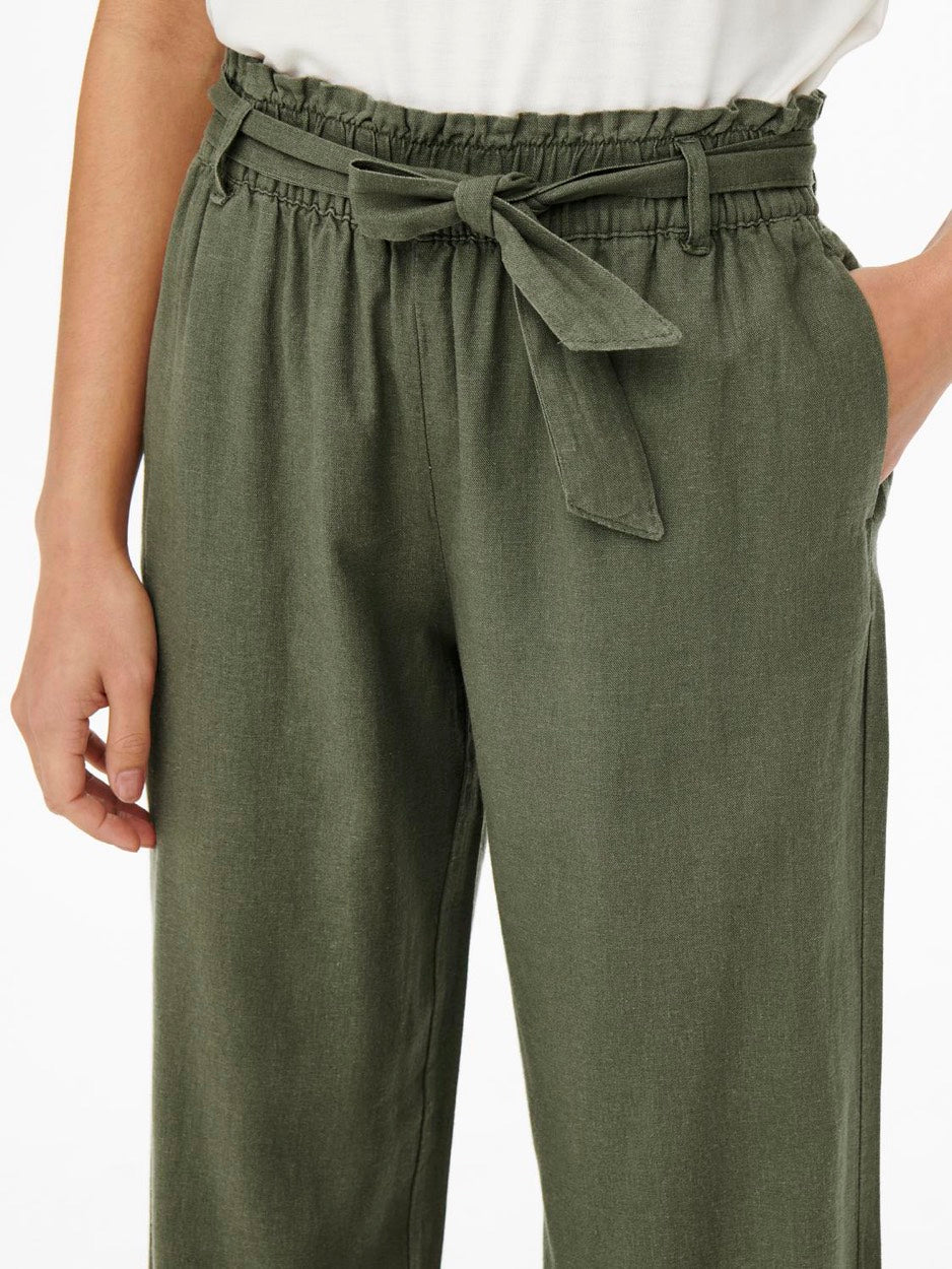 Jdysay Linen Belt Pant Wvn - Army