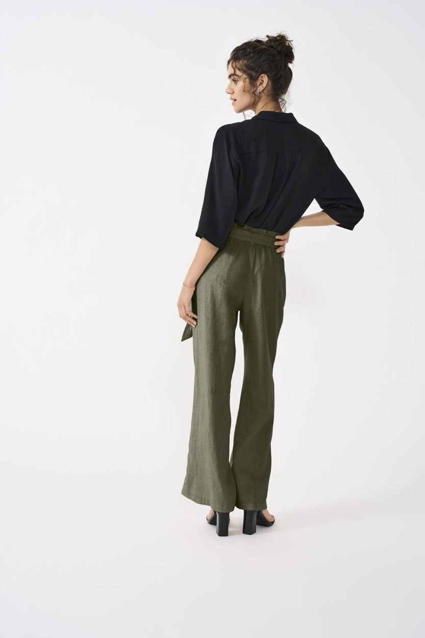 Jdysay Linen Belt Pant Wvn - Army