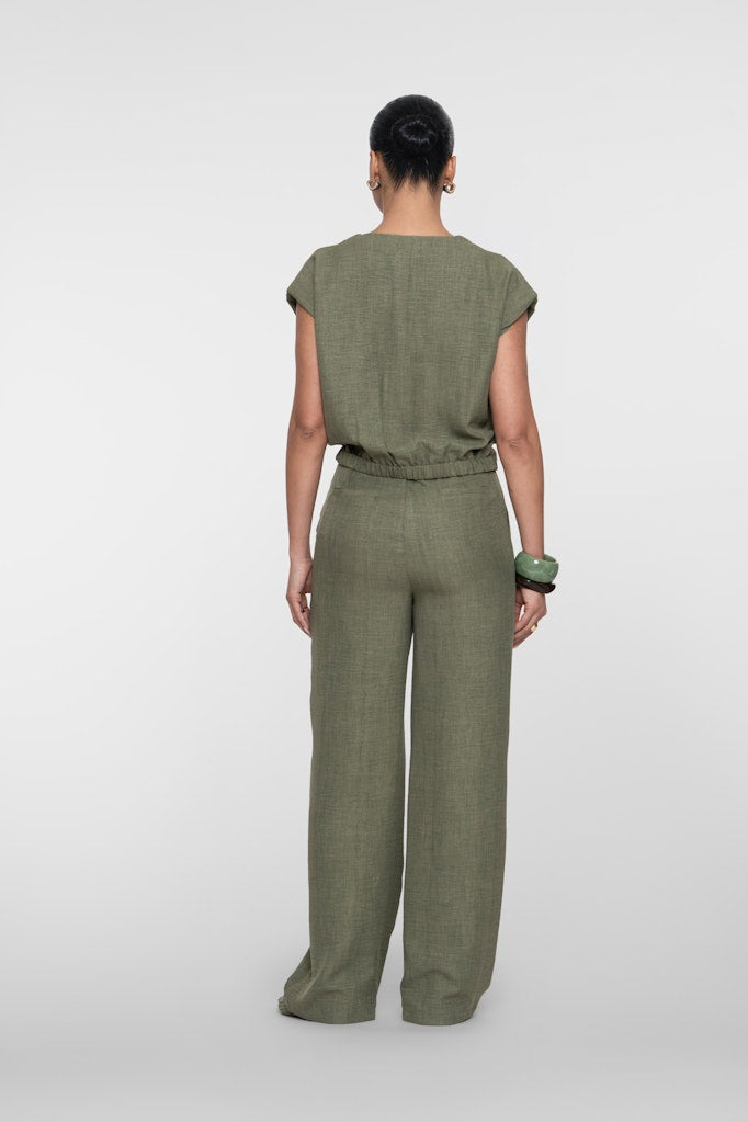 Pants With Strap - Groen Dessin