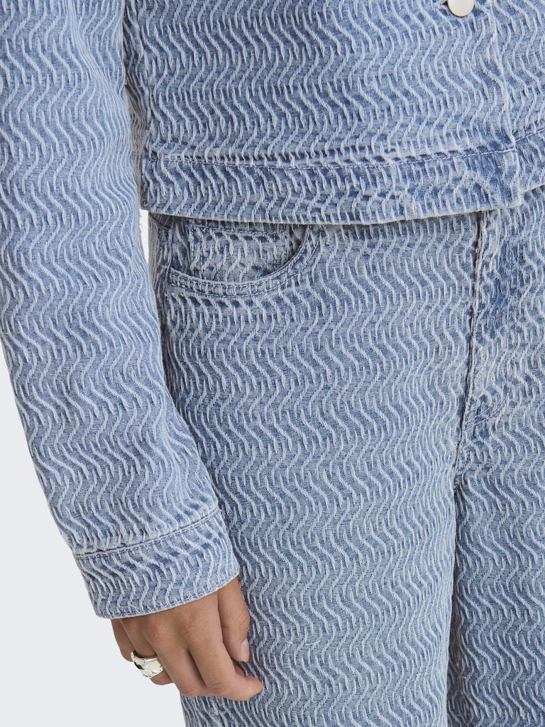 Jdynico Structure Hw Wide Jeans Dnm - Blue Denim