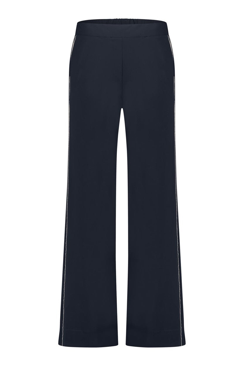 Cilou Piping Trousers - Navy