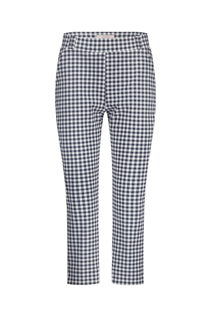 Anne Small Check Capri Trousers - Blauw Dessin