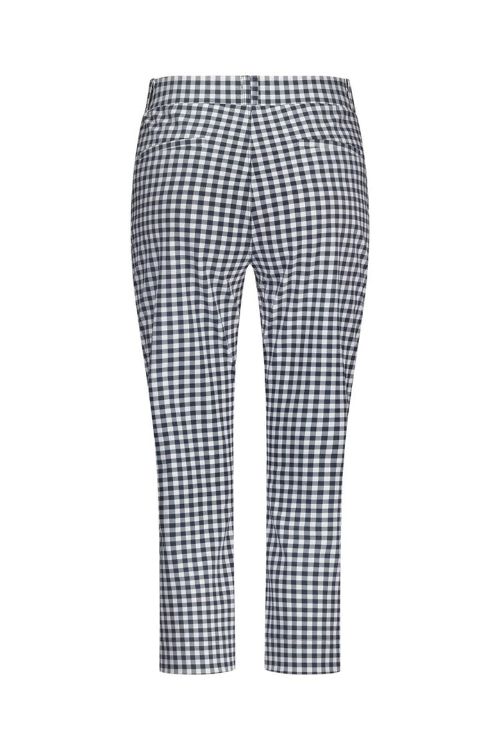 Anne Small Check Capri Trousers - Blauw Dessin