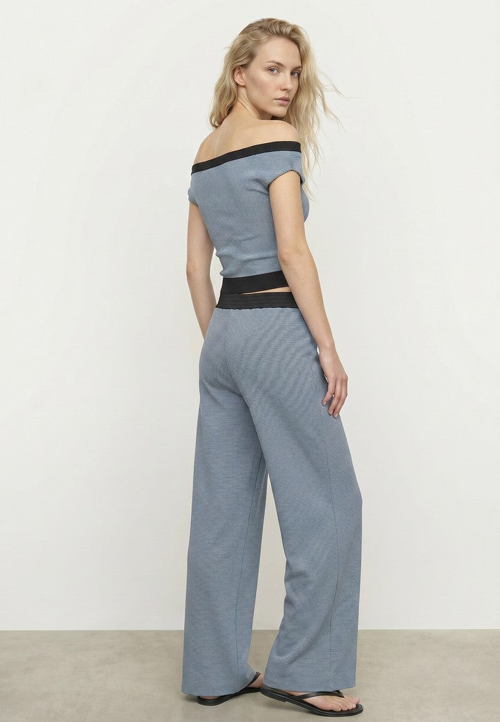 Hdpaige Mw Wide Pants - Blauw Dessin