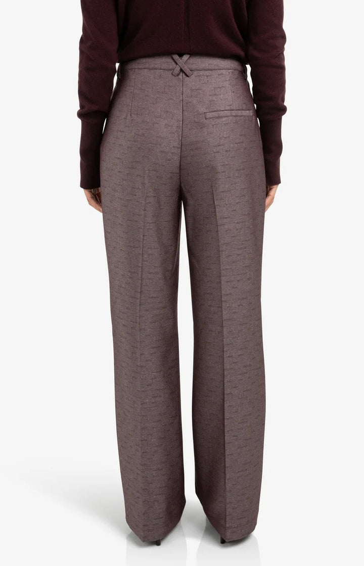 Shiny Woven Trousers - Paars Dessin