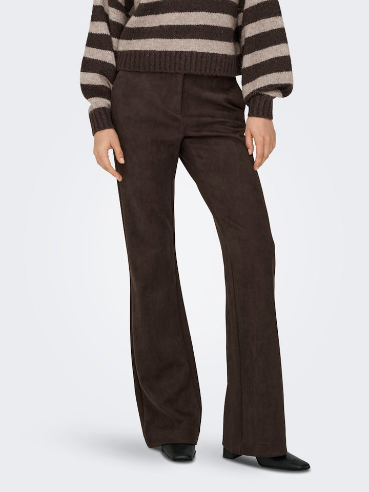 Onlylva Life Faux Suede Flare Pant Tlr - Bruin