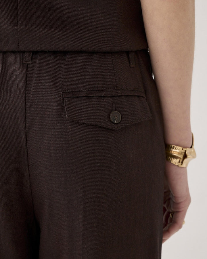 Trousers Linen Blend - Bruin