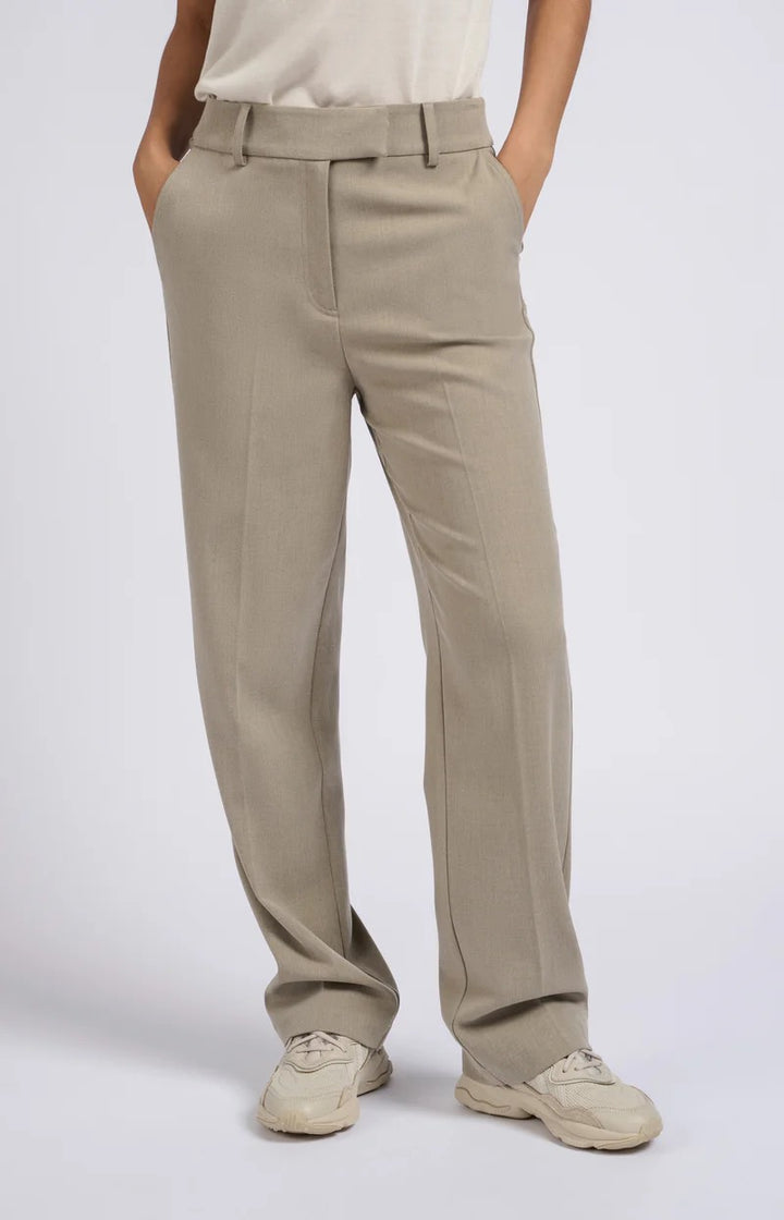 Woven Straight Fit Pantalon - Licht Bruin