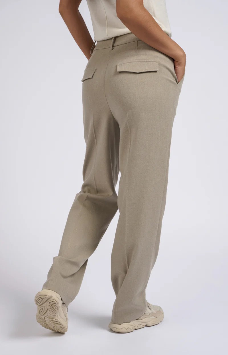 Woven Straight Fit Pantalon - Licht Bruin