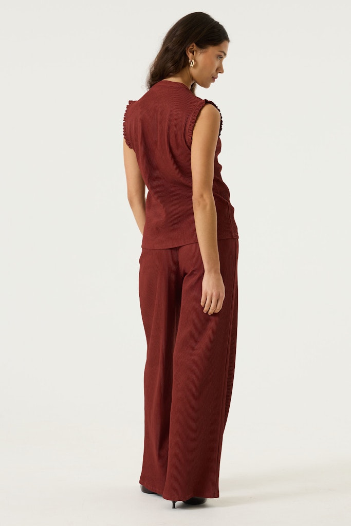 Lange Broek Met Streepstructuur - Brique