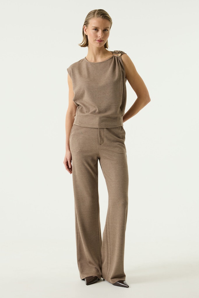 Garcia Lange Taupe Kleur Broek - Taupe