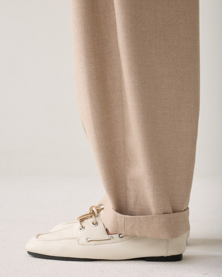 Trouser Barrel Twill Melange - Taupe