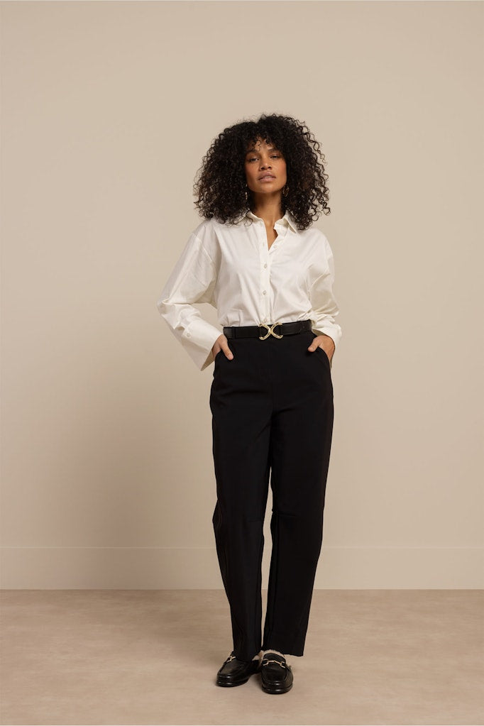 Marlis Bonded Barrell Trousers - Zwart