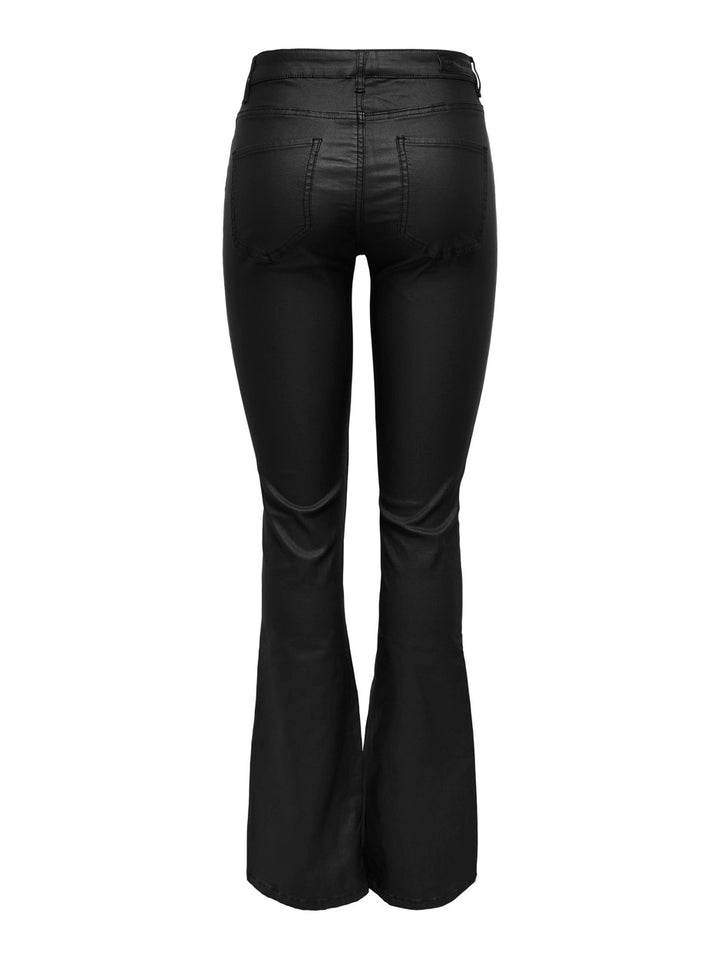 Onlblush Mid Waist Flared Coated No - Zwart