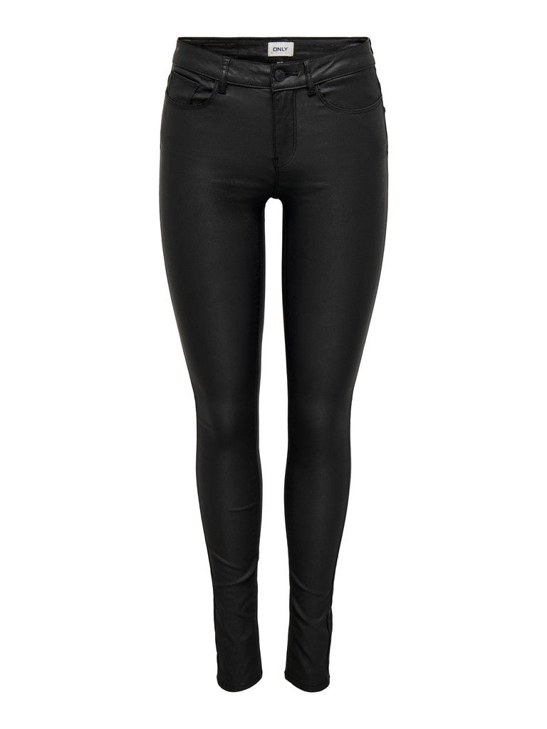 Onlanne K Mid Waist Coated Pnt Noos - Zwart