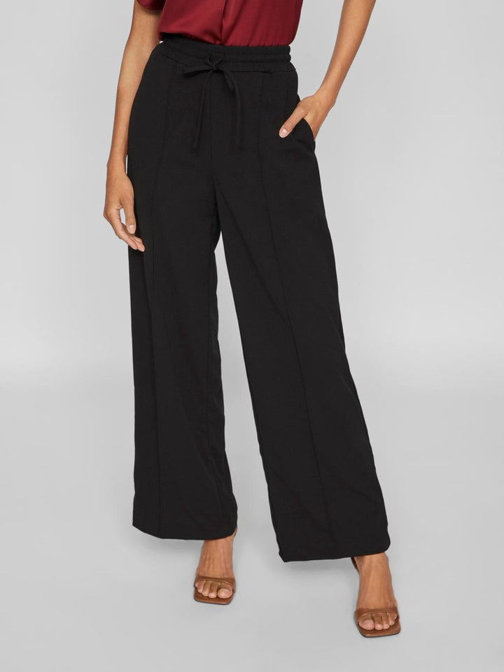 Viclua Hw Wide Pants-noos - Zwart