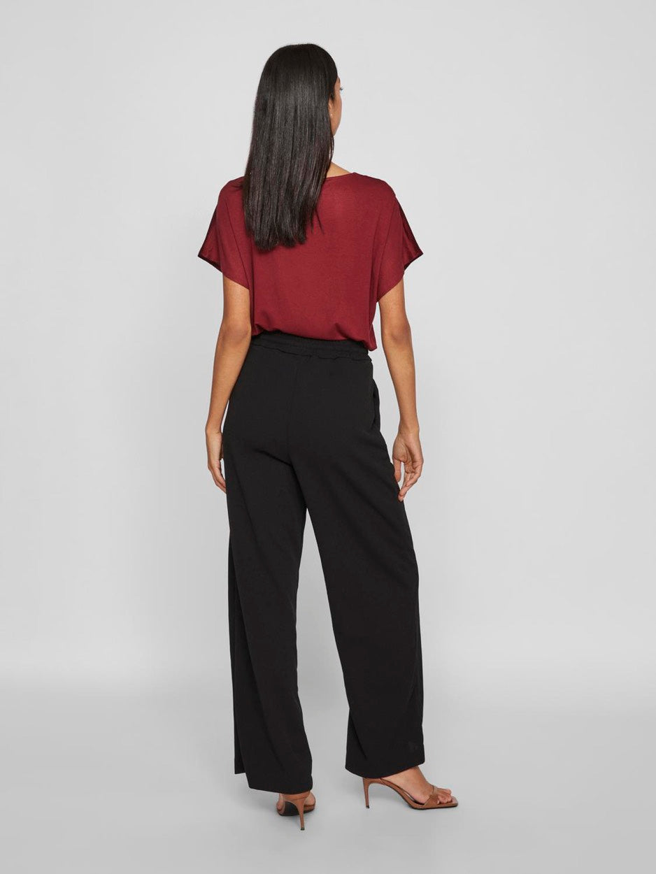 Viclua Hw Wide Pants-noos - Zwart