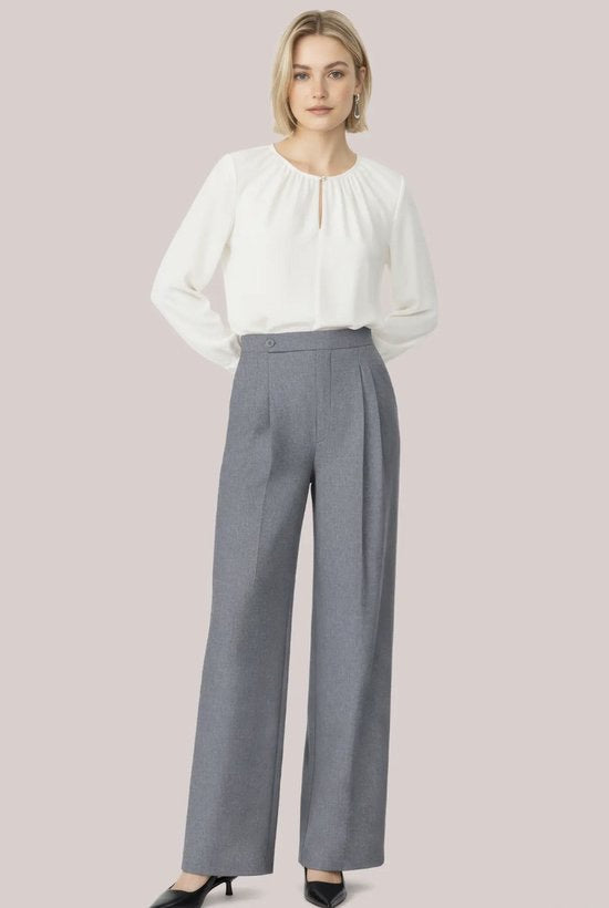 Hdnina Hw Pleated Pants - Grijs Melee