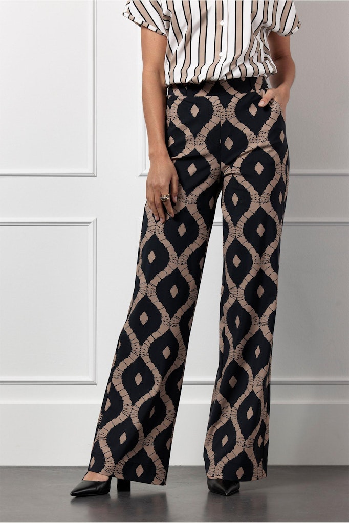 Marilon Batik Trousers - Zwart Dessin