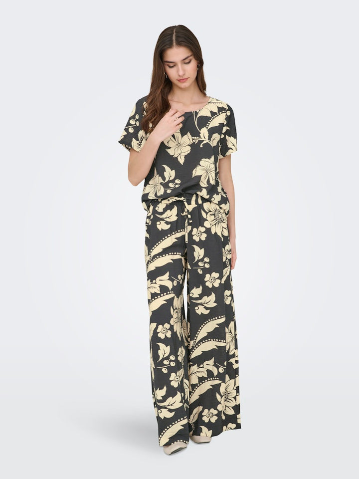 Jdytroya Life Mw Palazzo Pant Wvn Dia - Zwart Dessin