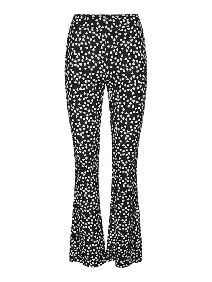 Vmkamma Mw Flared Jersey Print Pant - Zwart Dessin