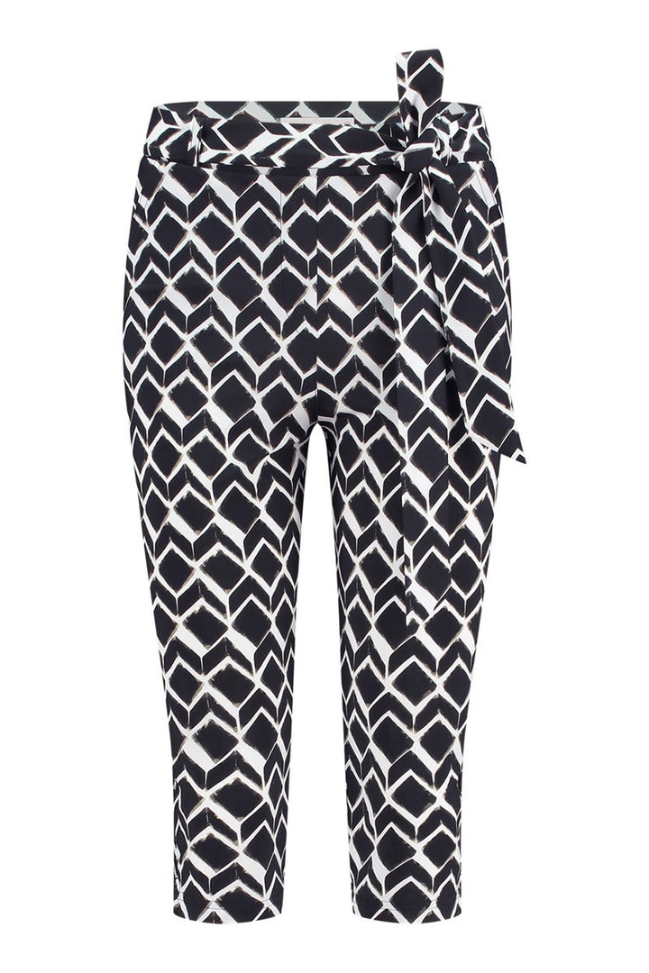 Hanna Graphic Capri Trousers - Zwart Dessin