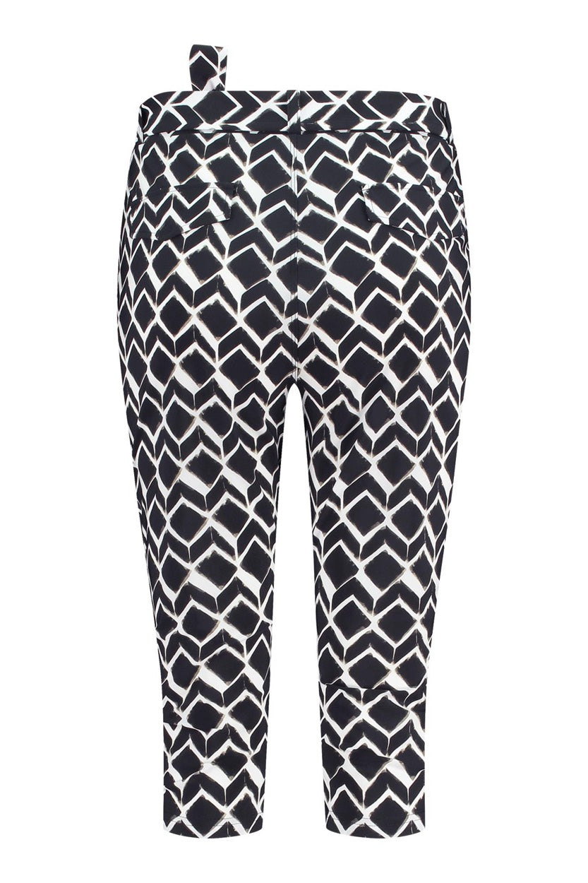 Hanna Graphic Capri Trousers - Zwart Dessin